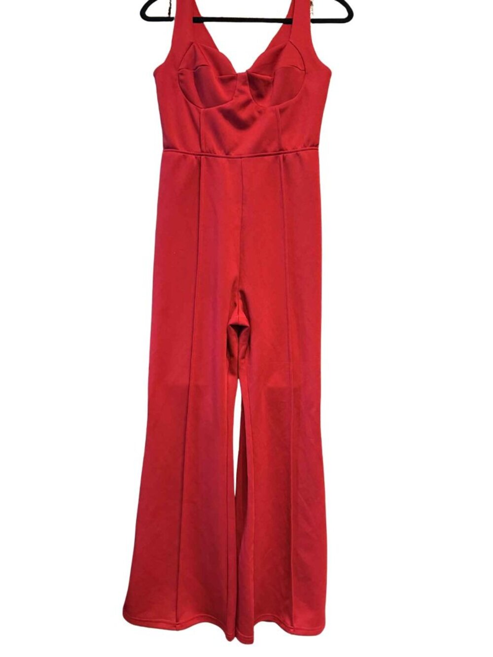 Red Wide-Leg Jumpsuit